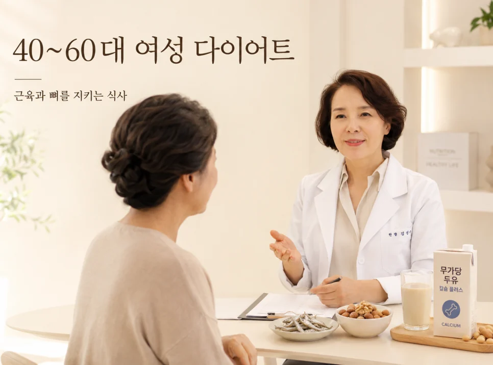 40~60대 여성 다이어트 — 근육과 뼈를 지키는 식사